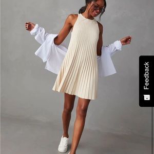 NWT! English factory Sleeveless mini pleated dress. Cream size small.